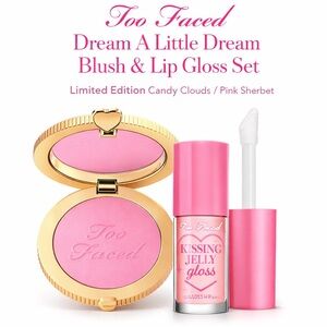 Too Faced Dream A Little Dream Blush & Lip Gloss Candy Clouds Pink Sherbet NIB
